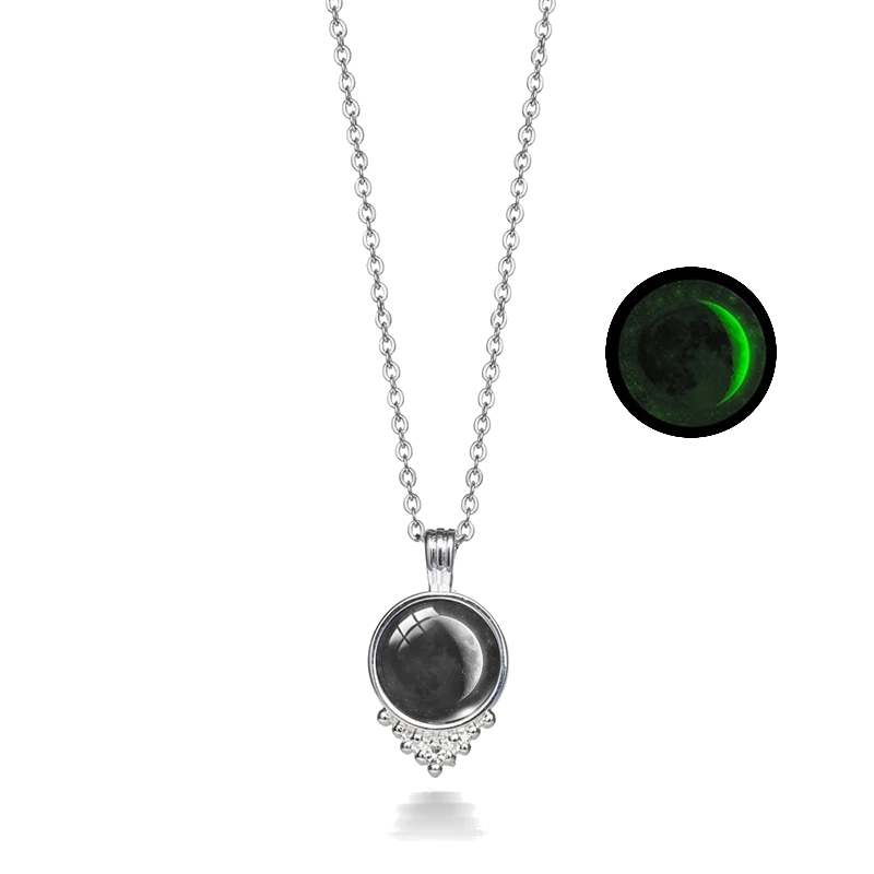 Collana Glowing in the dark Mezzaluna Crescente
